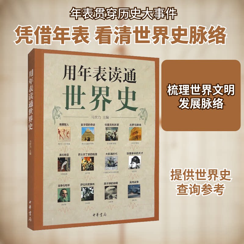 用年表读通世界史 学生适用 年表梳理 世界通史 脉络清晰 经典年表 轻松入门 历史脉络 解读9787101125856