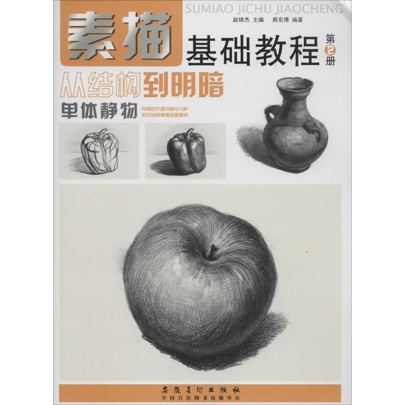 素描基础教程：从结构到明暗（2）（单体静物） 素描基础教程 结构到明暗 单体静物 素描入门 明暗技法 步骤详解 9787539849546