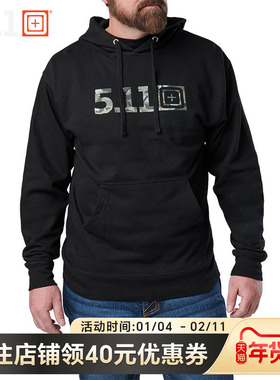 5.11户外休闲大码长袖连帽衫511春秋加绒连帽卫衣76174【福利款】
