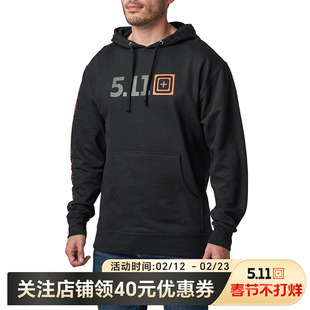 美国5.11男士城市休闲卫衣511 男标志长袖连帽衫76314【福利款】