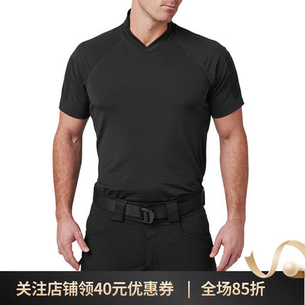 5.11男户外弹力休闲短袖511修身立领训练衬衫 41288【福利款】