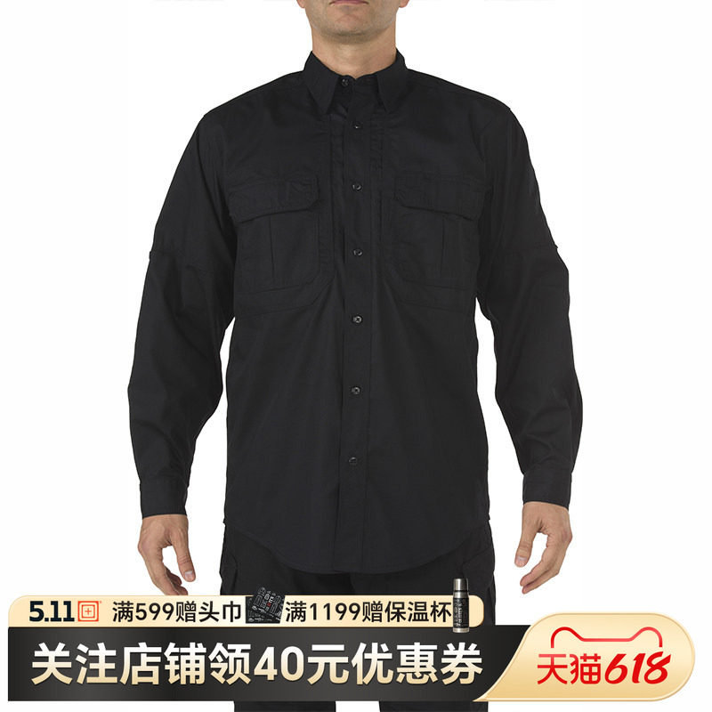 美国5.11男休闲衣511轻战术格子布男长袖战术衬衫72175【福利款】