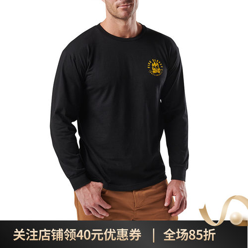 美国5.11男士日常圆领t恤511男纯色休闲长袖卫衣【福利款】 76073