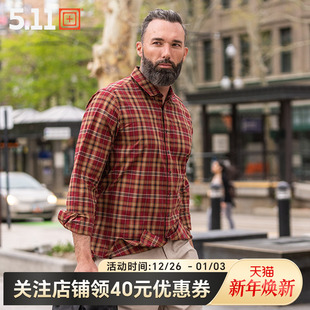福利款 5.11户外春秋薄款 72529 衬衫 衬衣511格纹伊戈尔男长袖