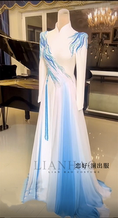 恋好演出服新款渐变色声乐礼服美声艺考独唱演出服舞台表演礼服