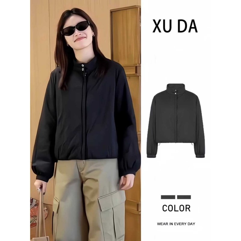 黑色简约冲锋衣长袖上衣女2025秋冬新款宽松显瘦小个子夹克短外套,女装/女士精品,棉衣/棉服,淘宝优惠券,粉丝福利购,淘宝优惠卷