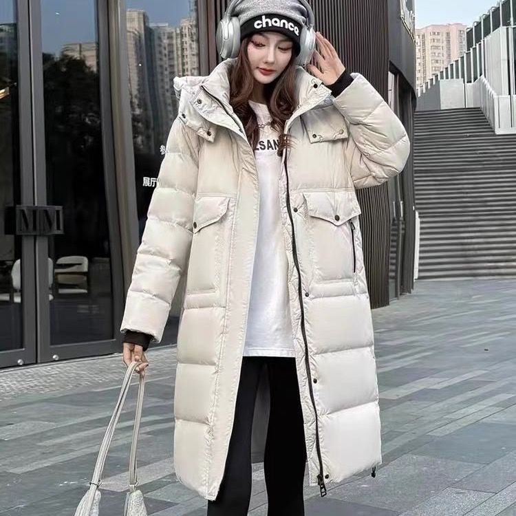 时尚羽绒服宽松过膝冬季长款2024新款鸭绒连帽加厚保暖外套,女装/女士精品,羽绒服,淘宝优惠券,粉丝福利购,淘宝优惠卷