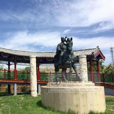 玻璃钢仿铜古代张骞出使西域骑马人物雕塑丝绸之路铸铜雕像摆件