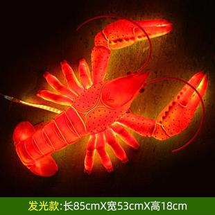 门头装 仿真螃蟹玻璃钢发光雕塑花蟹商场软装 饰小龙虾餐厅招牌摆件