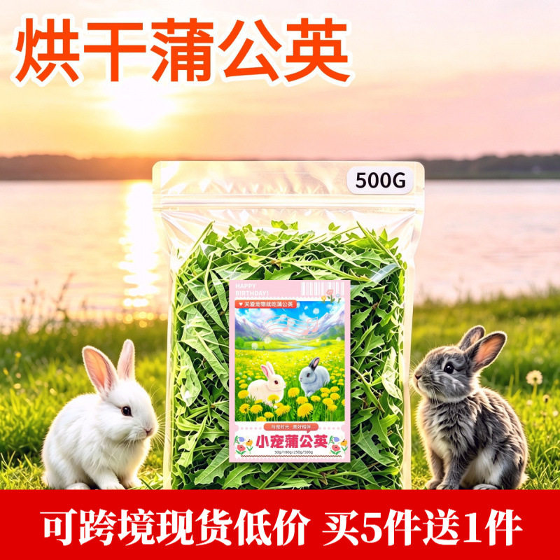 烘干蒲公英干草兔子 龙猫荷兰猪豚鼠用品 宠物蒲公英牧草烘干牧草