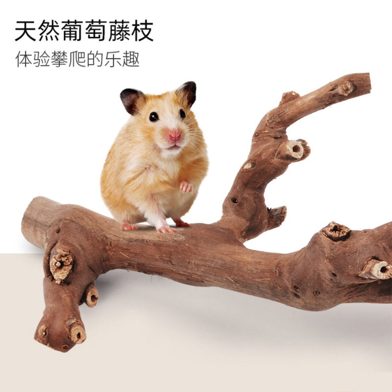 葡萄藤枝仓鼠笼子造景用品啃咬磨牙棒树根天然攀岩爬梯躲避玩具