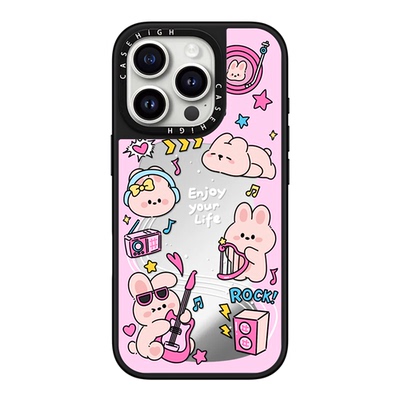 磁吸MagSafe环绕摇滚音乐兔子适用iphone17pro手机壳16promax苹果15镜面14plus日韩13卡通Air可爱12情侣