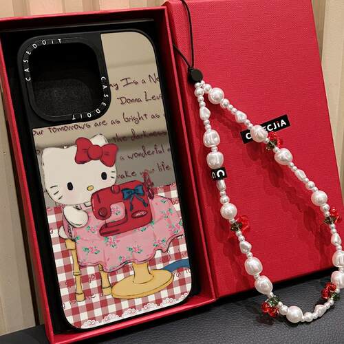 MagSafe磁吸缝纫机kitty凯蒂猫适用iphone16pro手机壳17promax苹果15plus镜面14日韩ins卡通13可爱12proma