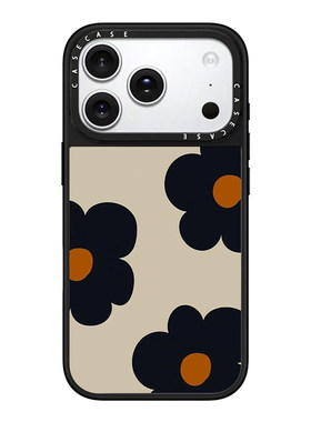 日韩ins风超火适用iPhone苹果17promax手机壳17/16promax/16plus软胶17pro补妆镜Air轻奢风15网红13黑色花