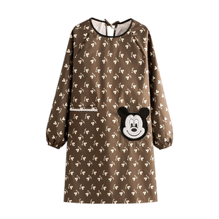 防水防油围裙女家用厨房做饭围腰韩版洋气长袖罩衣成人餐饮工作服