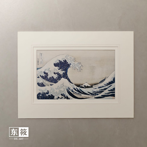 东筱ART日本古典绘画 奈良时代 相框画芯 卡纸装裱 神奈川冲浪