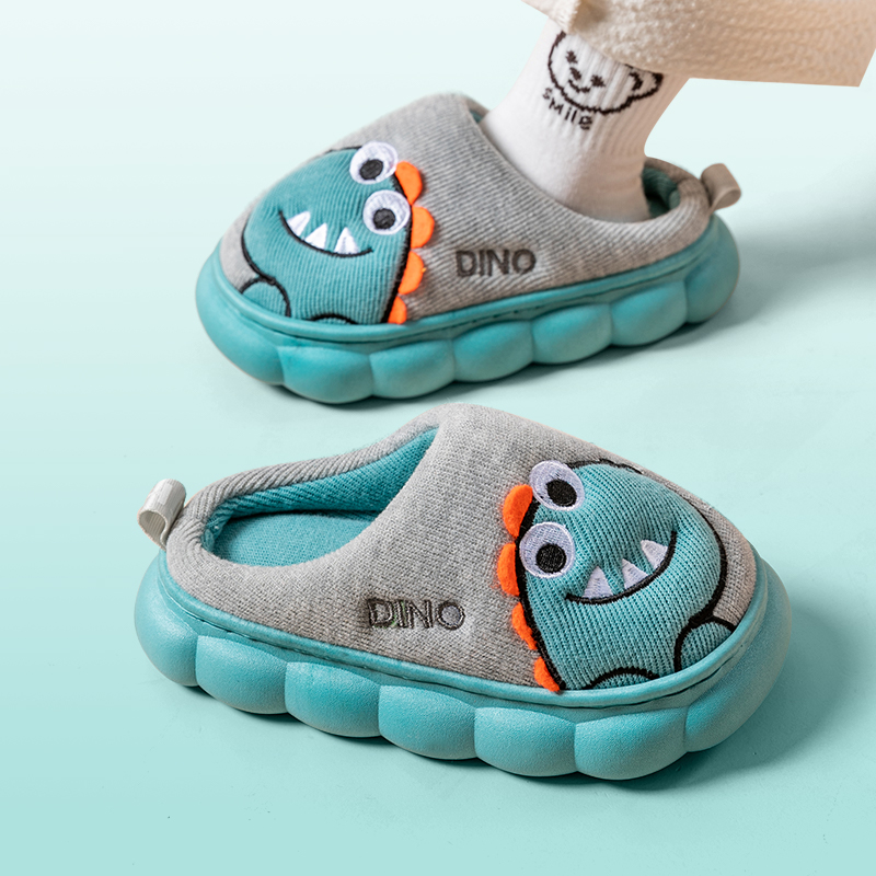 恐龙儿童棉拖鞋男童2024新款卡通可爱女孩中大童学生冬季室内防滑