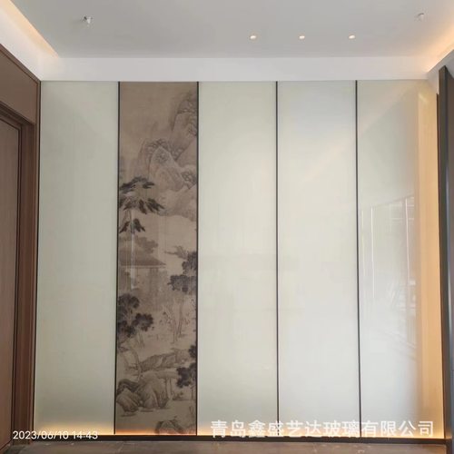 青岛本地制作安装钢化玻璃烤漆 烤漆玻璃 超白烤漆 白板玻璃