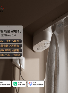 ptx平头熊X1电动窗帘轨道智能全自动语音隐藏小电机蓝牙mesh2.0