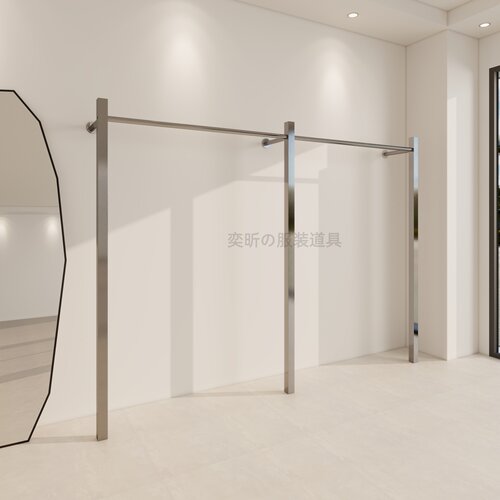 女装店挂衣架上墙现代简约不锈钢服装展示架落地式可拆装定制衣架 - 封面