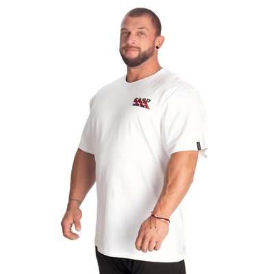 Large-size men's cotton embroidered sport and fitness T-shir