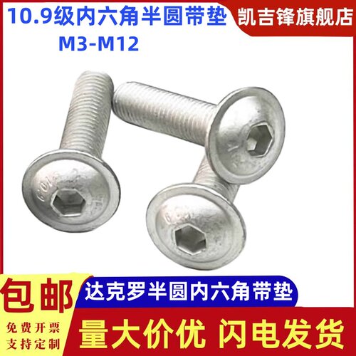 10.9级达克罗半圆内六角带垫螺栓