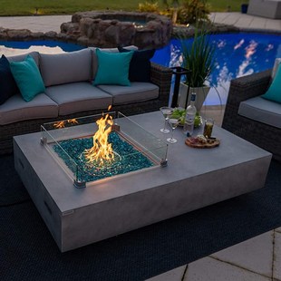 户外取暖炉燃气炉火盆烧烤炉庭院别墅酒店景观烤火桌真火壁炉装饰