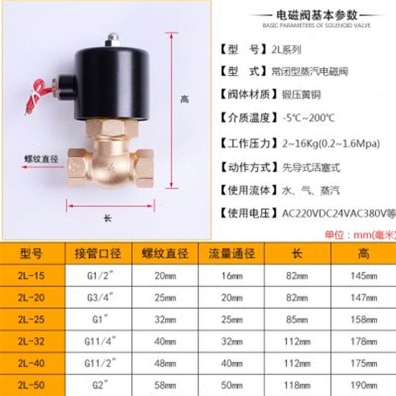 200度蒸汽电磁阀蒸汽锅炉s泄压阀门4分6分1寸丝扣高压16公斤全铜