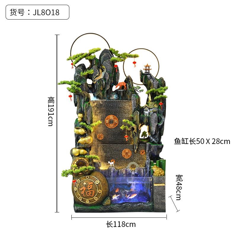 大型假山流水f摆件喷泉鱼缸中式客厅办公室水幕墙屏风循环水景装