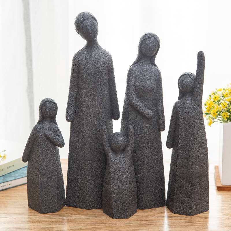 相亲相爱全家福抽象艺术人物摆件桌面装饰品结婚纪念日礼物送老婆