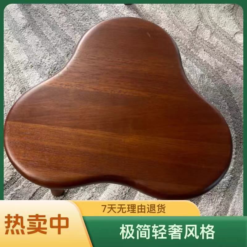 小裤衩三脚凳益智拼图胡桃木色小板凳实J木儿童接龙木板凳沙发矮