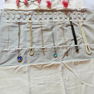 项链收纳包手链扣子展会便携耳环耳钉戒J指玉镯子绒布袋透明首饰