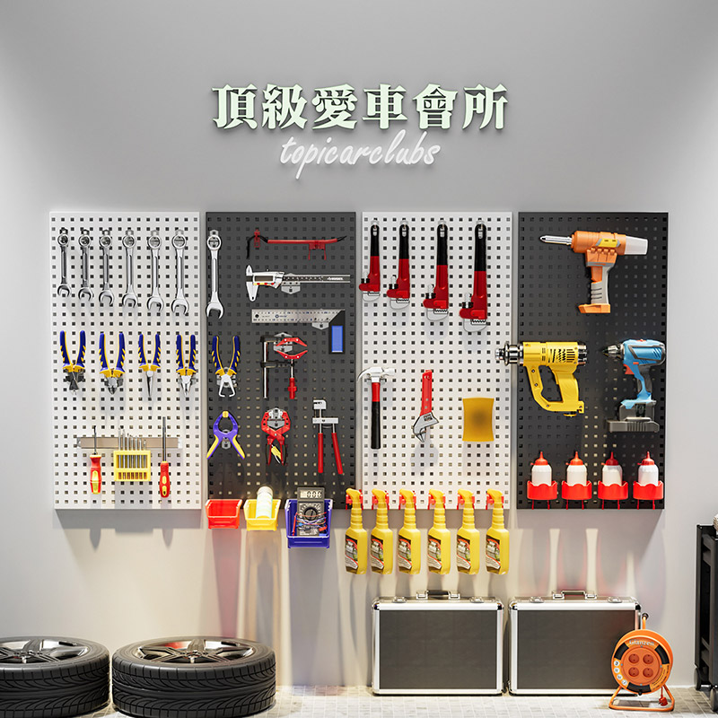 货架洞洞板置物架方孔多功能金属收纳挂饰品展示架五金工具挂板墙