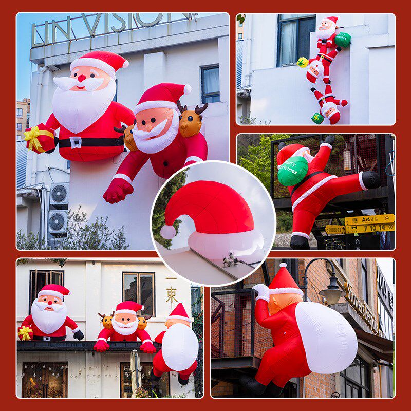 大型电动充气圣诞老人爬墙气模空中圣诞节装饰道具卡通自动打气球,节庆用品/礼品,充气用品,淘宝优惠券,粉丝福利购,淘宝优惠卷