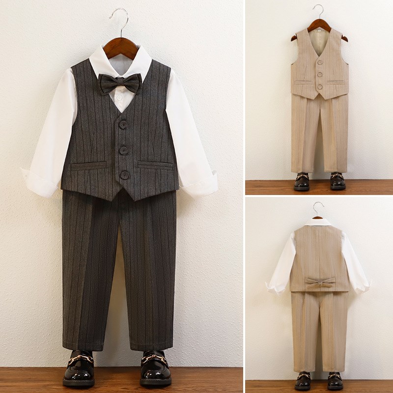 儿童西装套装帅气英伦风花童礼服男童小西服主持人男孩钢琴演出服