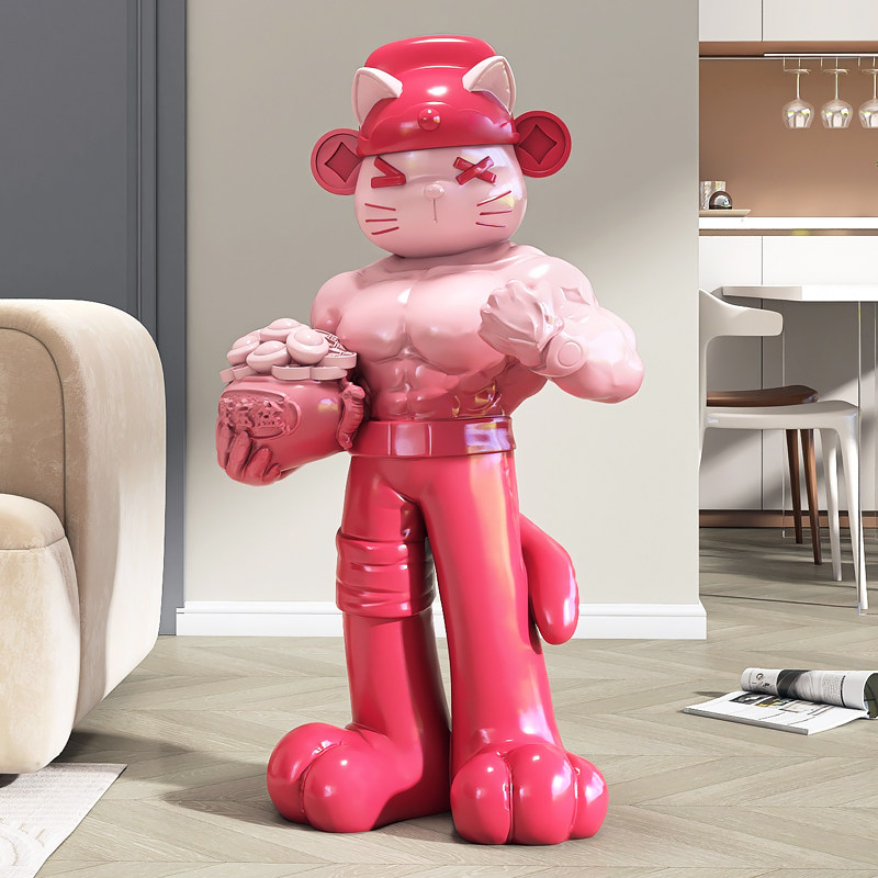 轻奢招财猫落地摆l件创意客厅沙发雕塑装饰品店铺开业礼物乔迁礼,家居饰品,落地摆件,淘宝优惠券,粉丝福利购,淘宝优惠卷