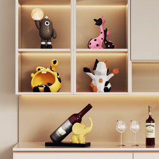 2025新款红酒架摆件大象客厅餐桌高级感轻奢葡萄酒柜乔迁装饰礼品