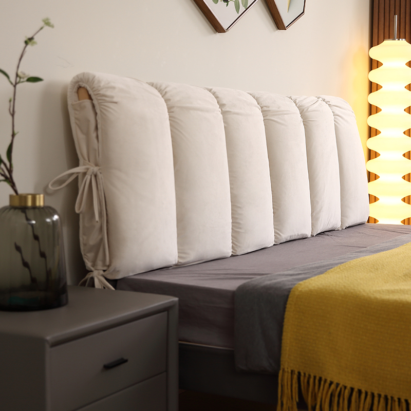 2023新款云朵牀头板高端靠垫软包网红高级感N实木牀榻榻米1米8靠