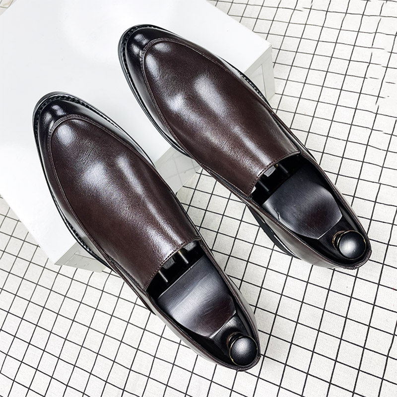 男士套脚休闲皮鞋男韩版尖头发型师潮流一脚蹬英伦增高鞋子,流行男鞋,休闲皮鞋,淘宝优惠券,粉丝福利购,淘宝优惠卷