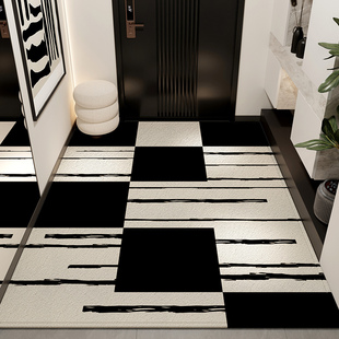 高级入户门地垫门口地毯黑白门垫家用脚垫可裁剪免洗防滑进门新款