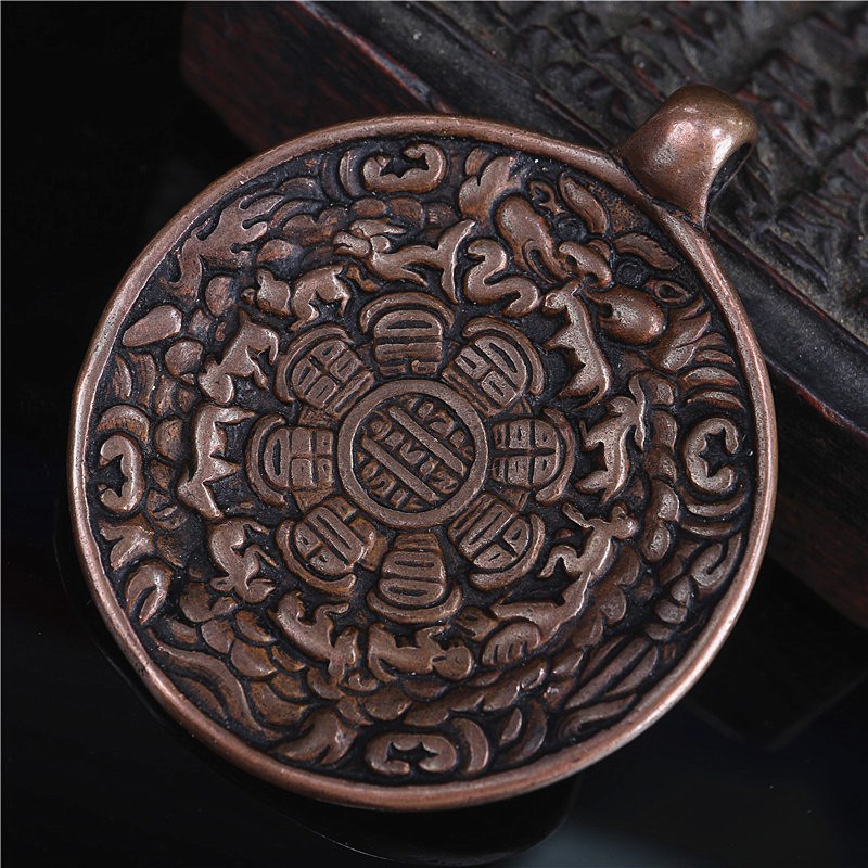 手工复古工艺利马铜吐宝鼠B九宫八卦牌本命鼠年九宫牌