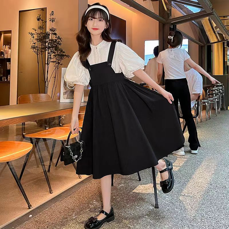 女童洋装夏季2023新款洋派韩版C大童抱婴袋裙泡泡袖两件套公主裙,童装/婴儿装/亲子装,连衣裙,淘宝优惠券,粉丝福利购,淘宝优惠卷