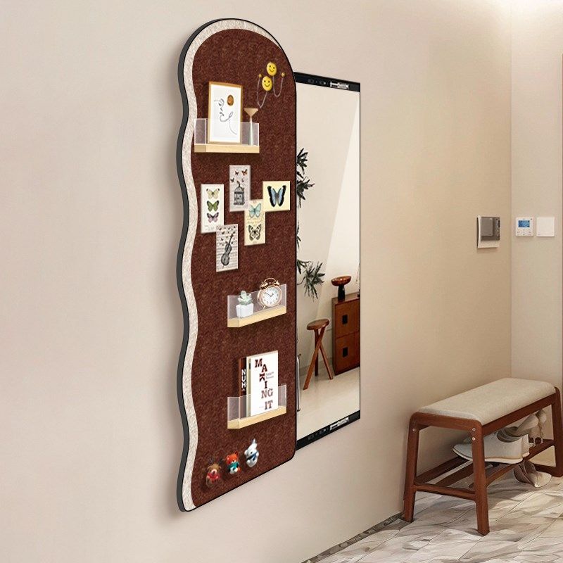 中古风全身镜隐藏式diy玄关穿衣镜可置物M毛毡板照片墙推拉镜子画,家居饰品,镜面画,淘宝优惠券,粉丝福利购,淘宝优惠卷