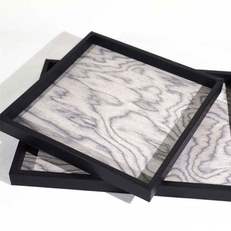 黑色皮革包边木纹香薰托盘居家玄关Z装饰收纳盘,家居饰品,香薰托盘,淘宝优惠券,粉丝福利购,淘宝优惠卷
