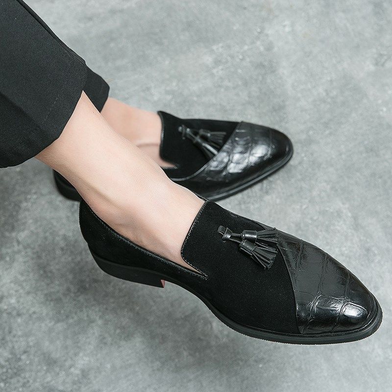 夏季流苏皮鞋男时尚透气韩版潮流男士休闲一脚蹬尖头英伦风小皮鞋,流行男鞋,休闲皮鞋,淘宝优惠券,粉丝福利购,淘宝优惠卷