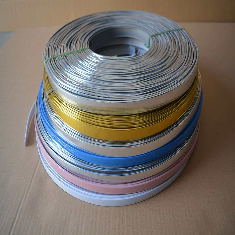 彩色封边条u型pvc卡条家具板扣条板子压边免漆板包边亮银收口条灰