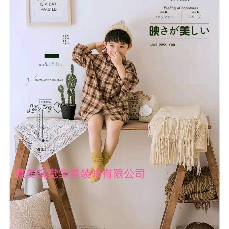 2022新款儿童实景 拍照道具影楼实景装修摄影棚北欧实景写真道具