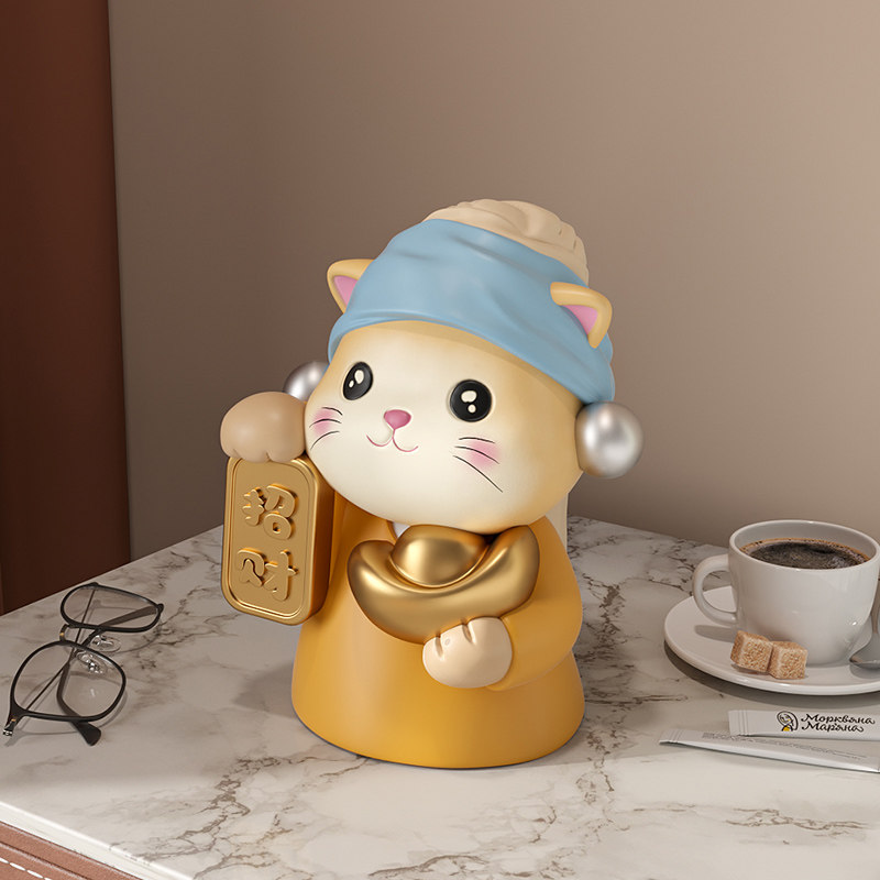创意可爱猫咪存钱罐卡通招财猫y摆件客厅零钱罐大容量成人儿童储