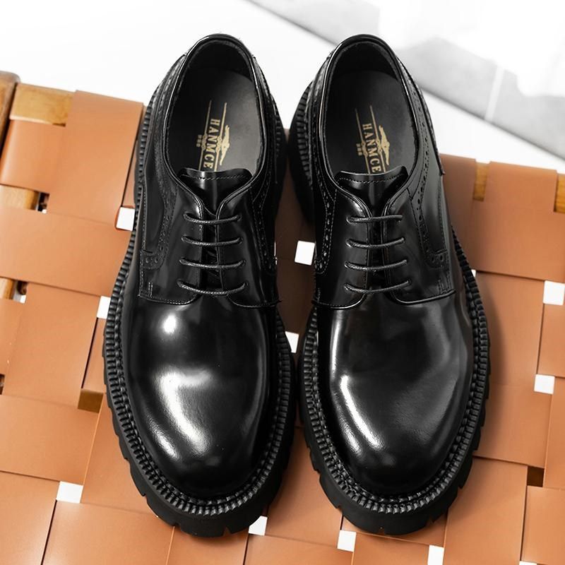 大头皮鞋男高级感英伦风2024新款厚底增高男款鞋亮面商务正装结婚,流行男鞋,正装皮鞋,淘宝优惠券,粉丝福利购,淘宝优惠卷