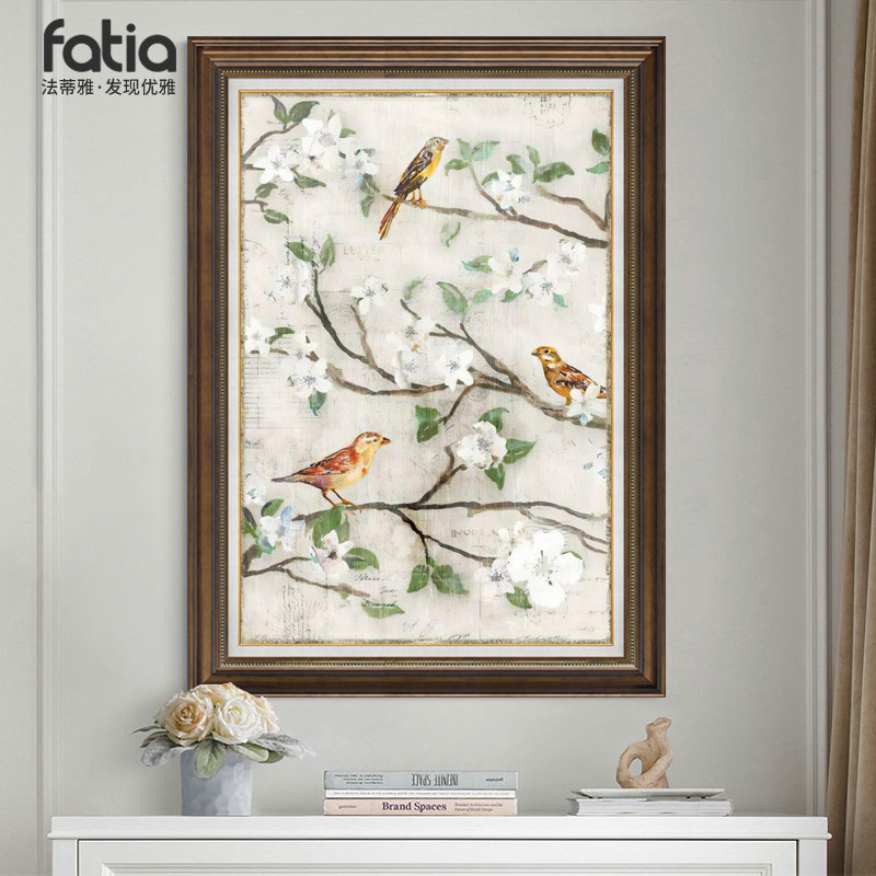 美式入户玄关装饰画欧式过道走廊挂画餐厅背景墙T花鸟轻奢简美壁,家居饰品,现代装饰画,淘宝优惠券,粉丝福利购,淘宝优惠卷